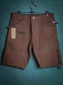 Flying Short Men / HEMP Twill Denim - Earth SANDSOTIME - Yacxilan Artwear