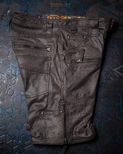 Flying Short Men / Fake Leather Grey Rider DESINTEGRATION - Yacxilan Artwear