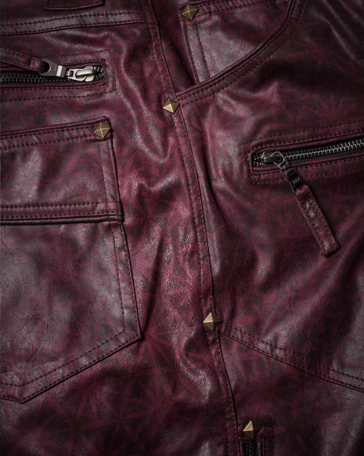 Flying Short Men / Fake Leather Redwine SUNSHINE - Yacxilan Artwear