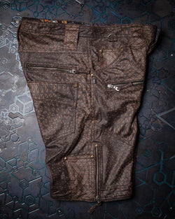 Flying Short Men / Fake Leather - Earth Dots DESINTEGRATION - Yacxilan Artwear