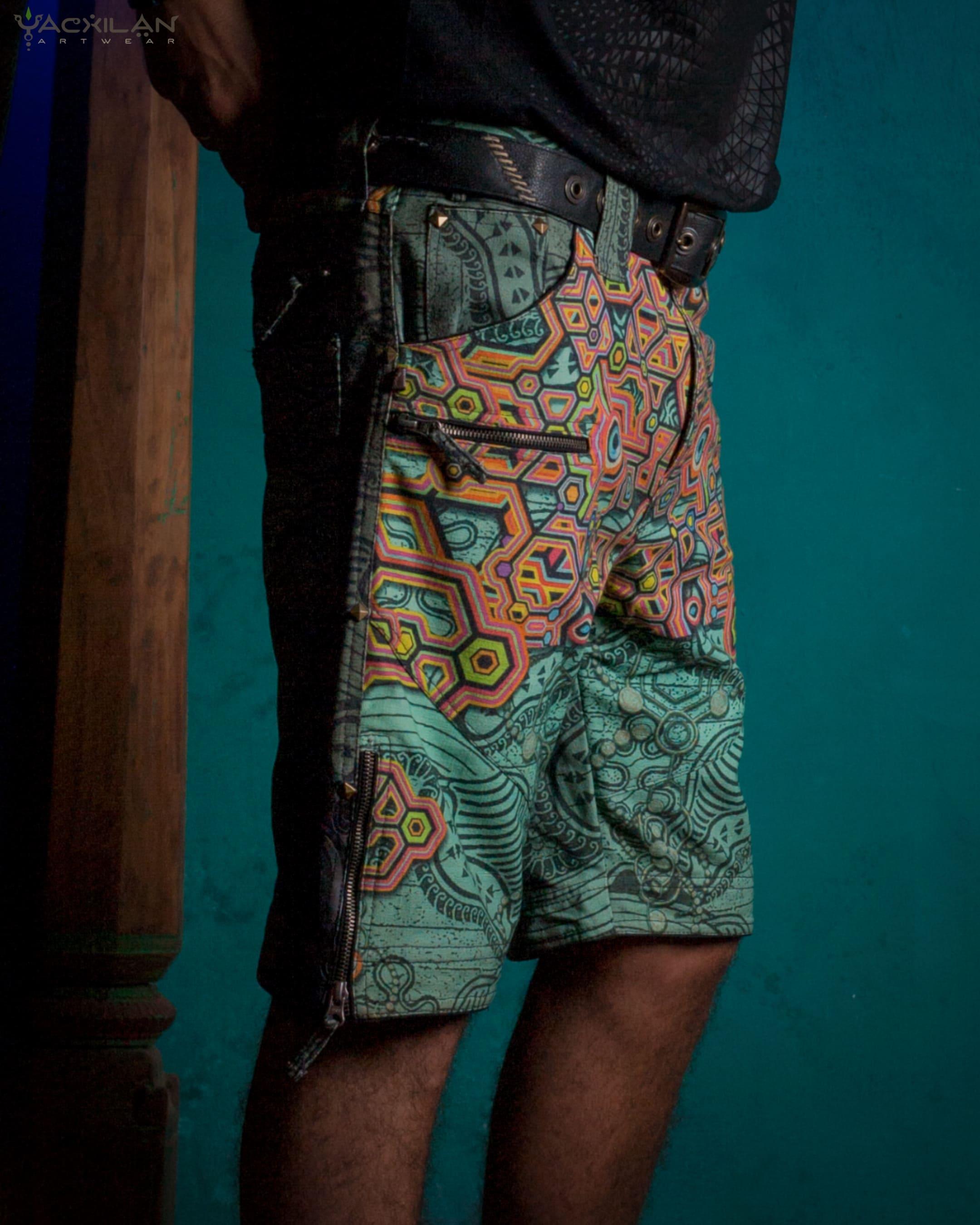 Flying Short Men / Tough Linen Printed - ATLANTIS - Yacxilan Artwear