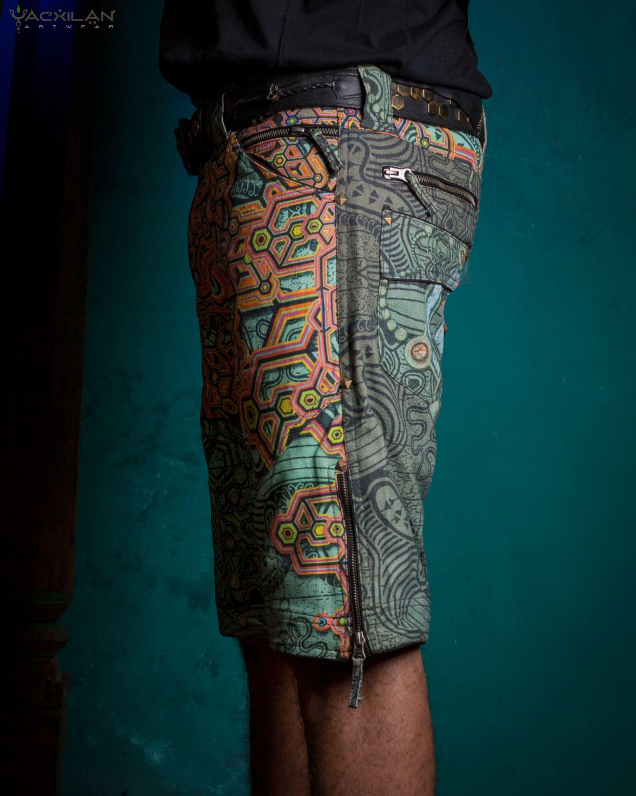 Flying Short Men / Tough Linen Printed - ATLANTIS - Yacxilan Artwear