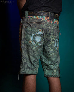 Flying Short Men / Tough Linen Printed - ATLANTIS - Yacxilan Artwear