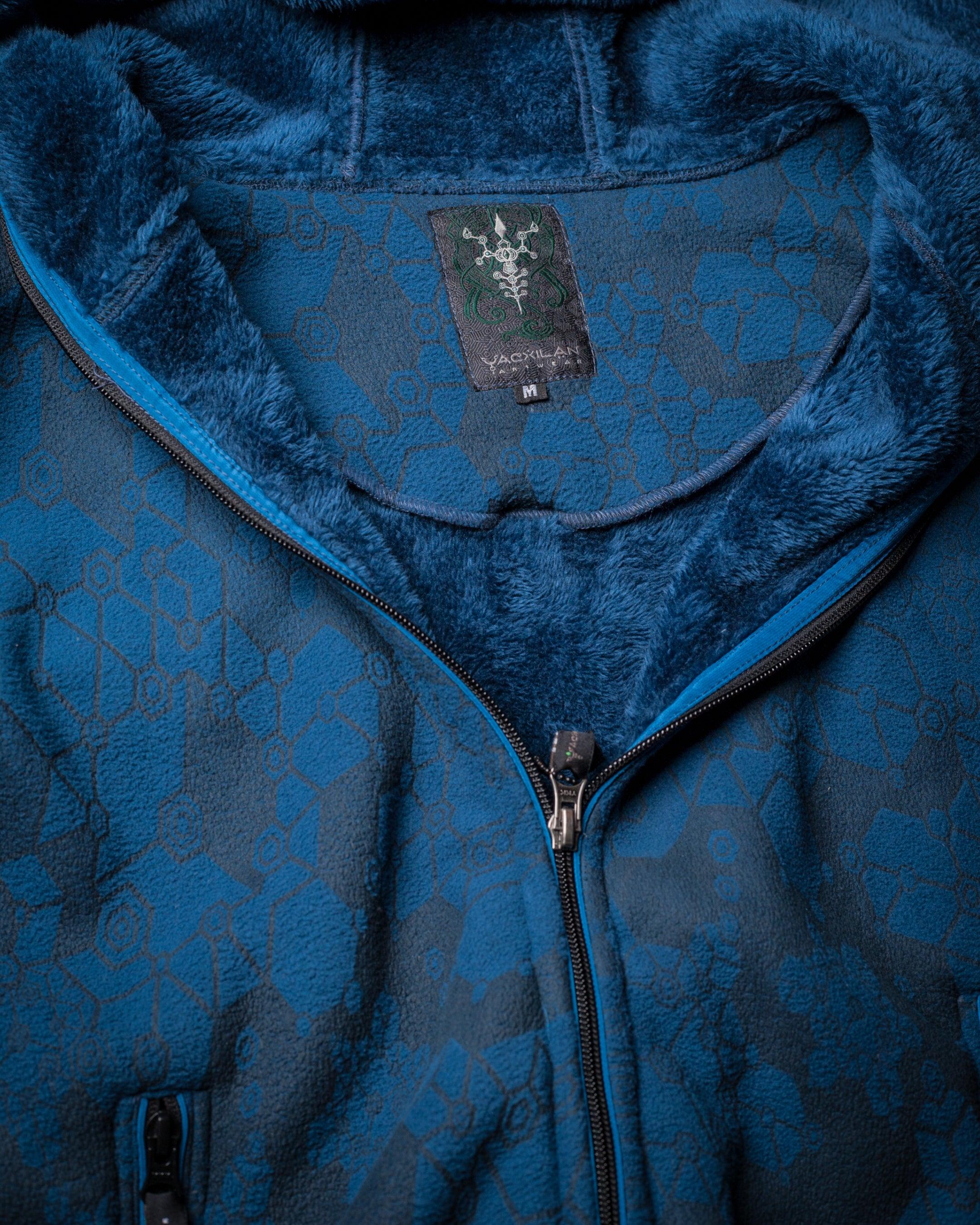 Hoodie Men / Polar Fur - Indigo SHAMANKA - Yacxilan Artwear