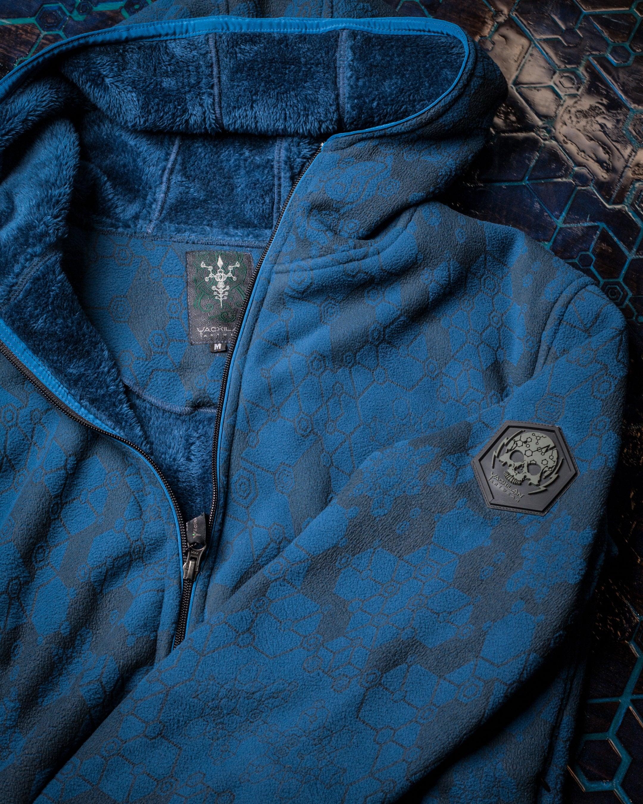 Hoodie Men / Polar Fur - Indigo SHAMANKA - Yacxilan Artwear