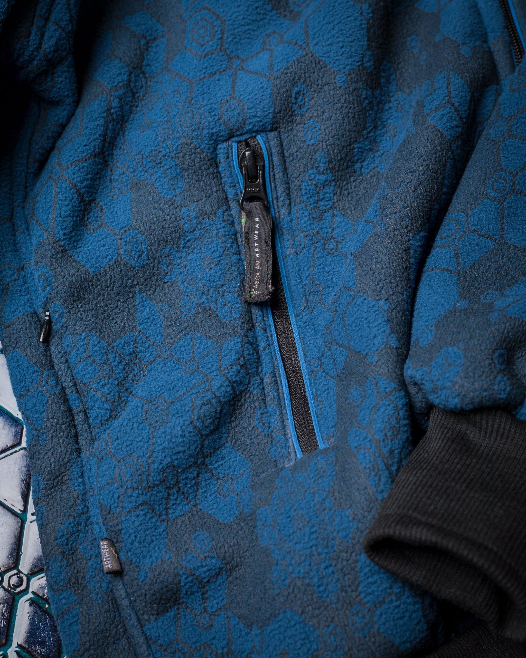 Hoodie Men / Polar Fur - Indigo SHAMANKA - Yacxilan Artwear