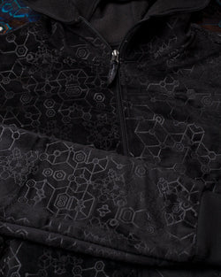 Hoodie Men / Velvet Polar Zip- Black SHAMANKA - Yacxilan Artwear