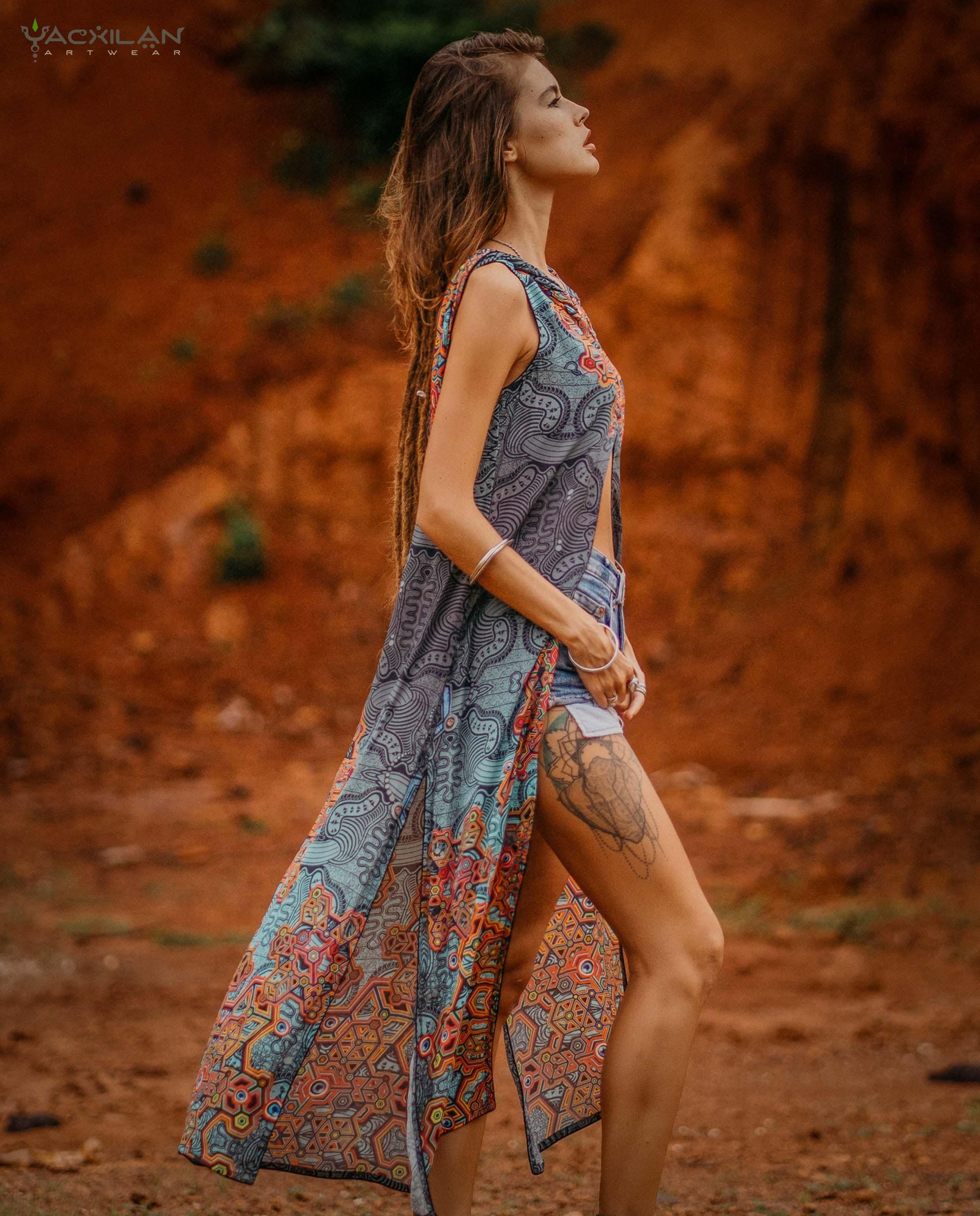 Hooded Long Dress / Viscose - ATLANTIS - Yacxilan Artwear