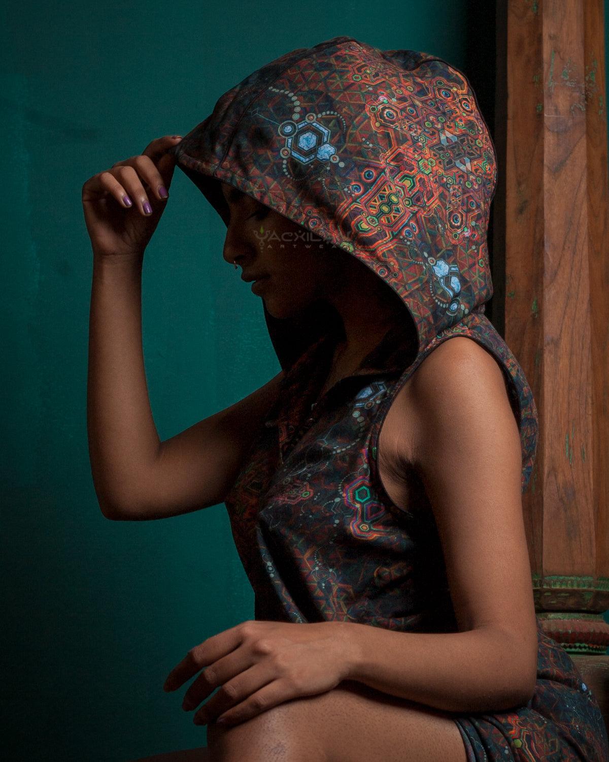 Hooded Long Dress Woman / Viscose - SNL - Yacxilan Artwear