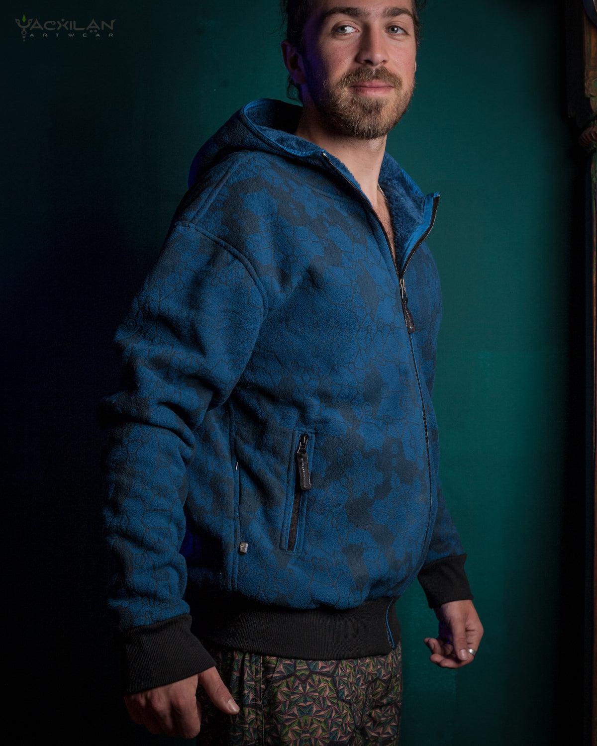 Hoodie Men / Polar Fur - Indigo SHAMANKA - Yacxilan Artwear