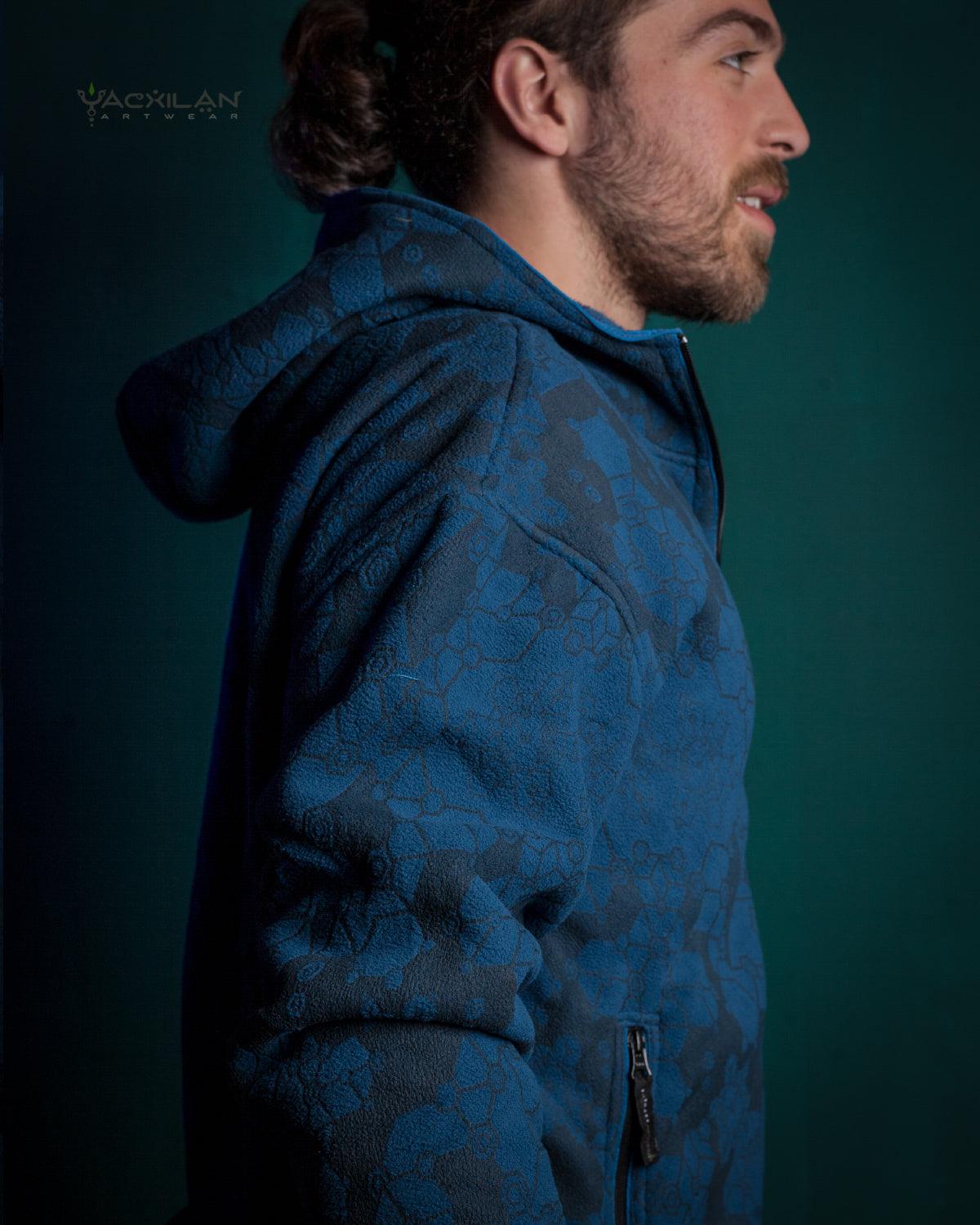 Hoodie Men / Polar Fur - Indigo SHAMANKA - Yacxilan Artwear