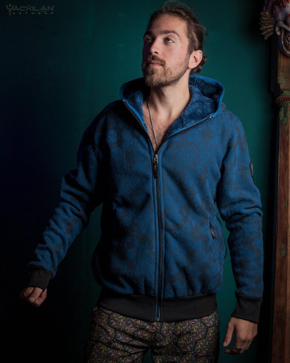 Hoodie Men / Polar Fur - Indigo SHAMANKA - Yacxilan Artwear