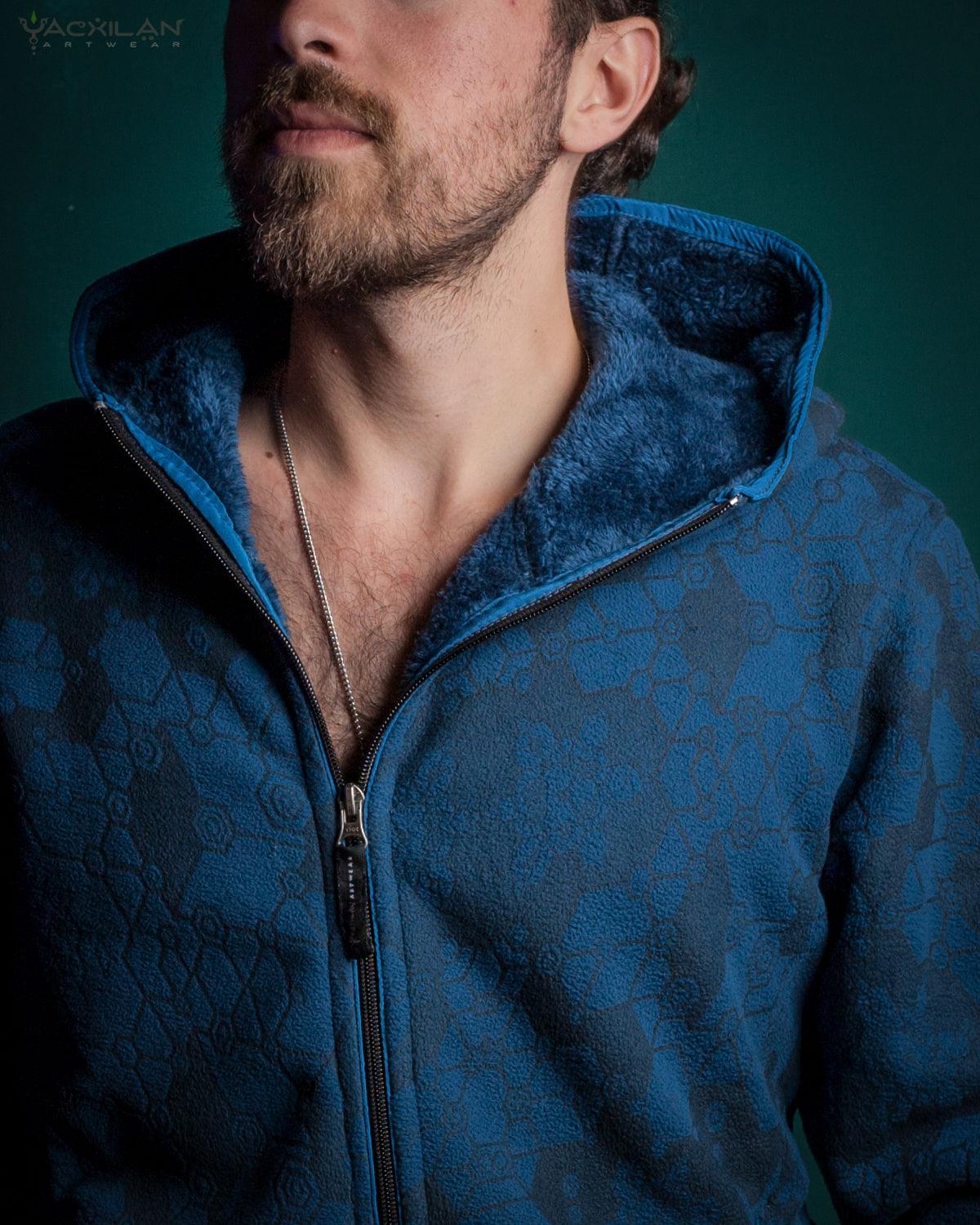 Hoodie Men / Polar Fur - Indigo SHAMANKA - Yacxilan Artwear