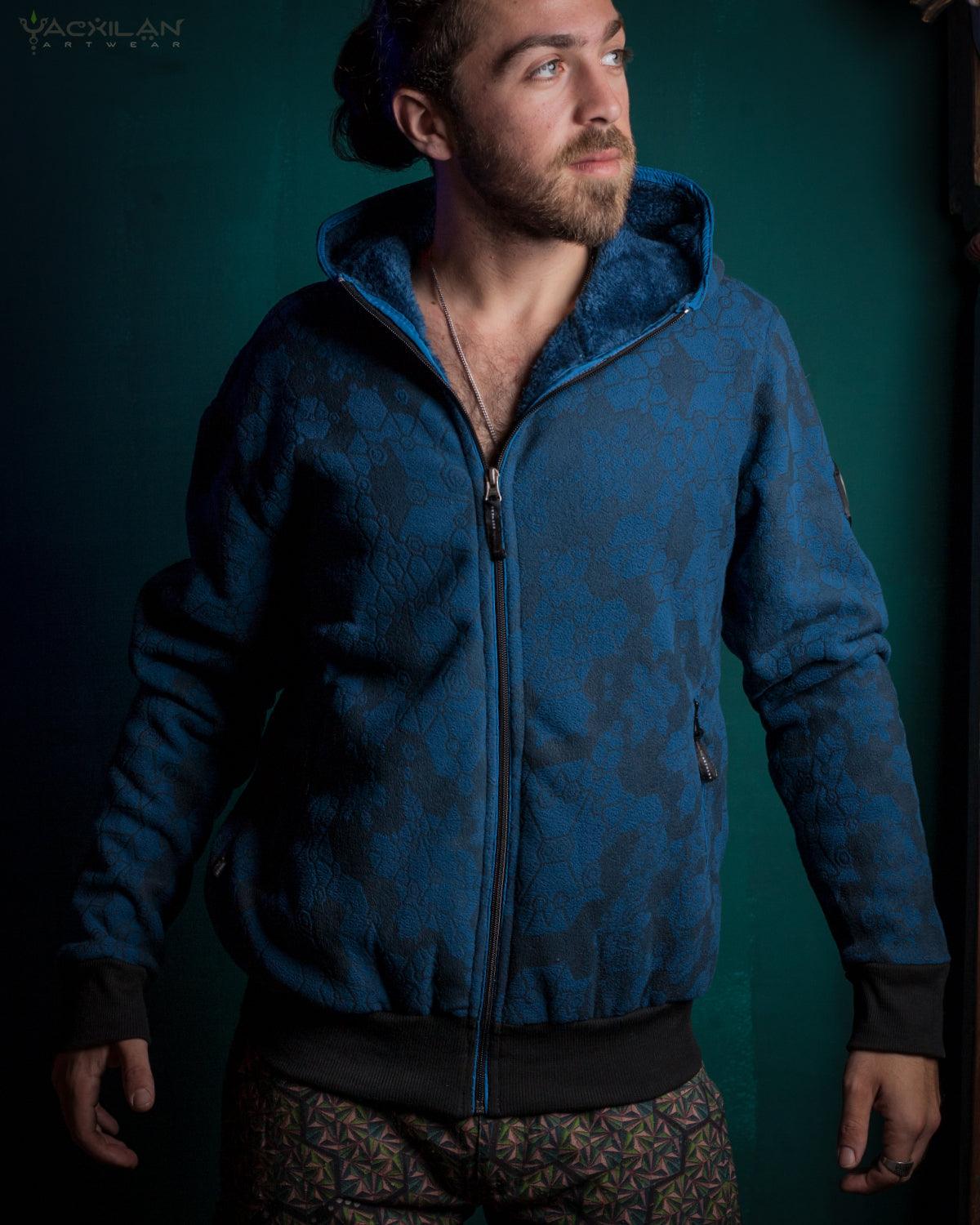 Hoodie Men / Polar Fur - Indigo SHAMANKA - Yacxilan Artwear