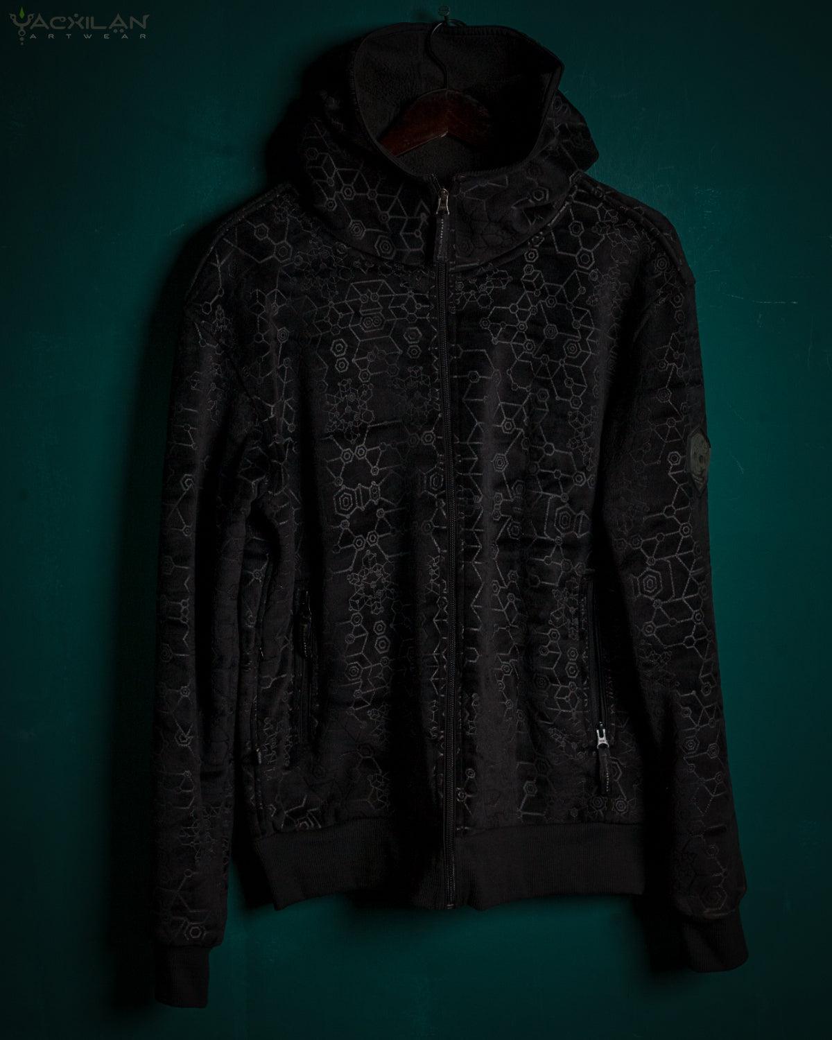 Hoodie Men / Velvet Polar Zip- Black SHAMANKA - Yacxilan Artwear