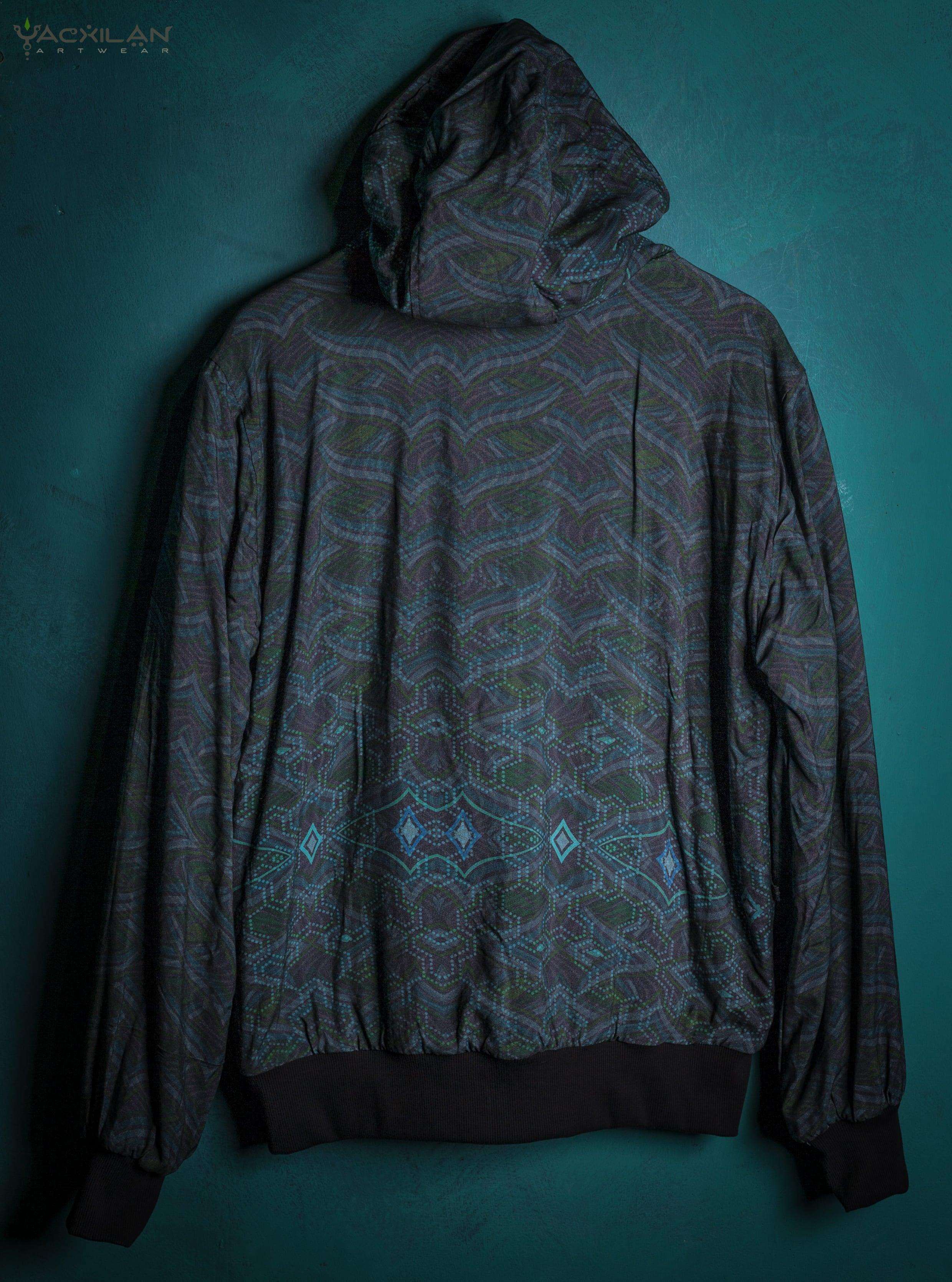 Hoodie Men / Viscose AOP Fleece Lining - XOCOLATL - Yacxilan Artwear