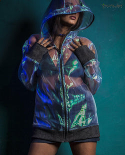 Hoodie Woman - ORGANZA AQUA - Yacxilan Artwear