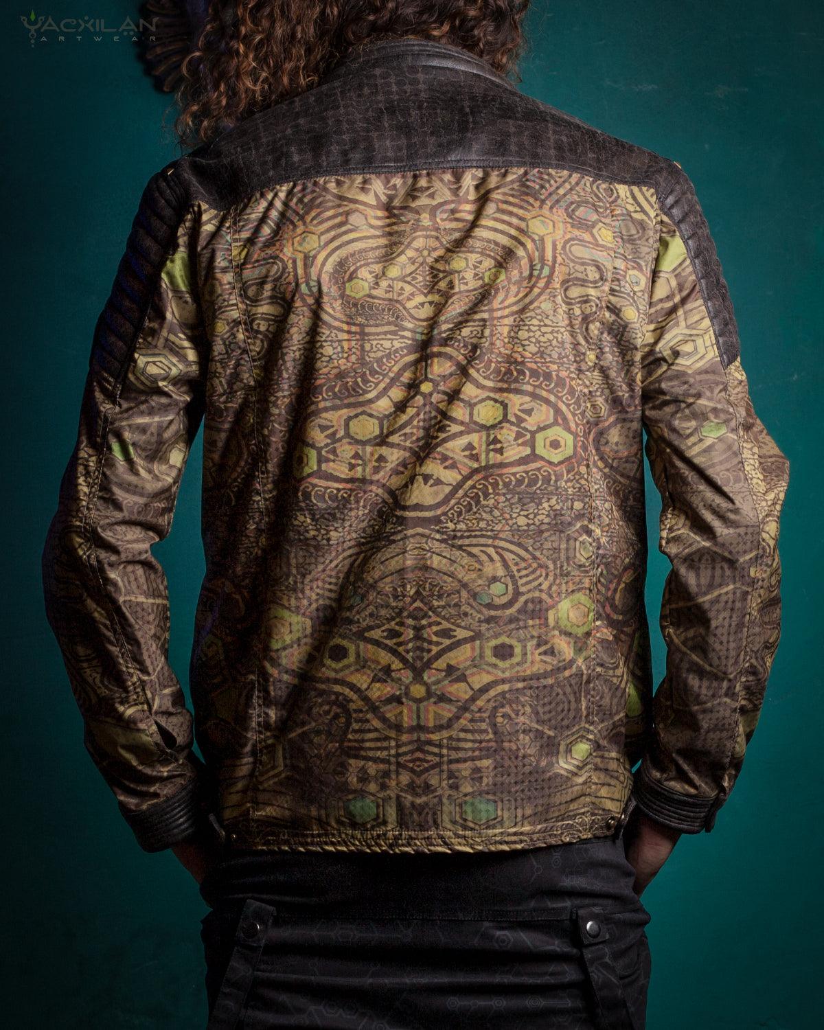 Jacket Men Enki / Fake Leather and Waterproof - PSYGALAK Stars - Yacxilan Artwear