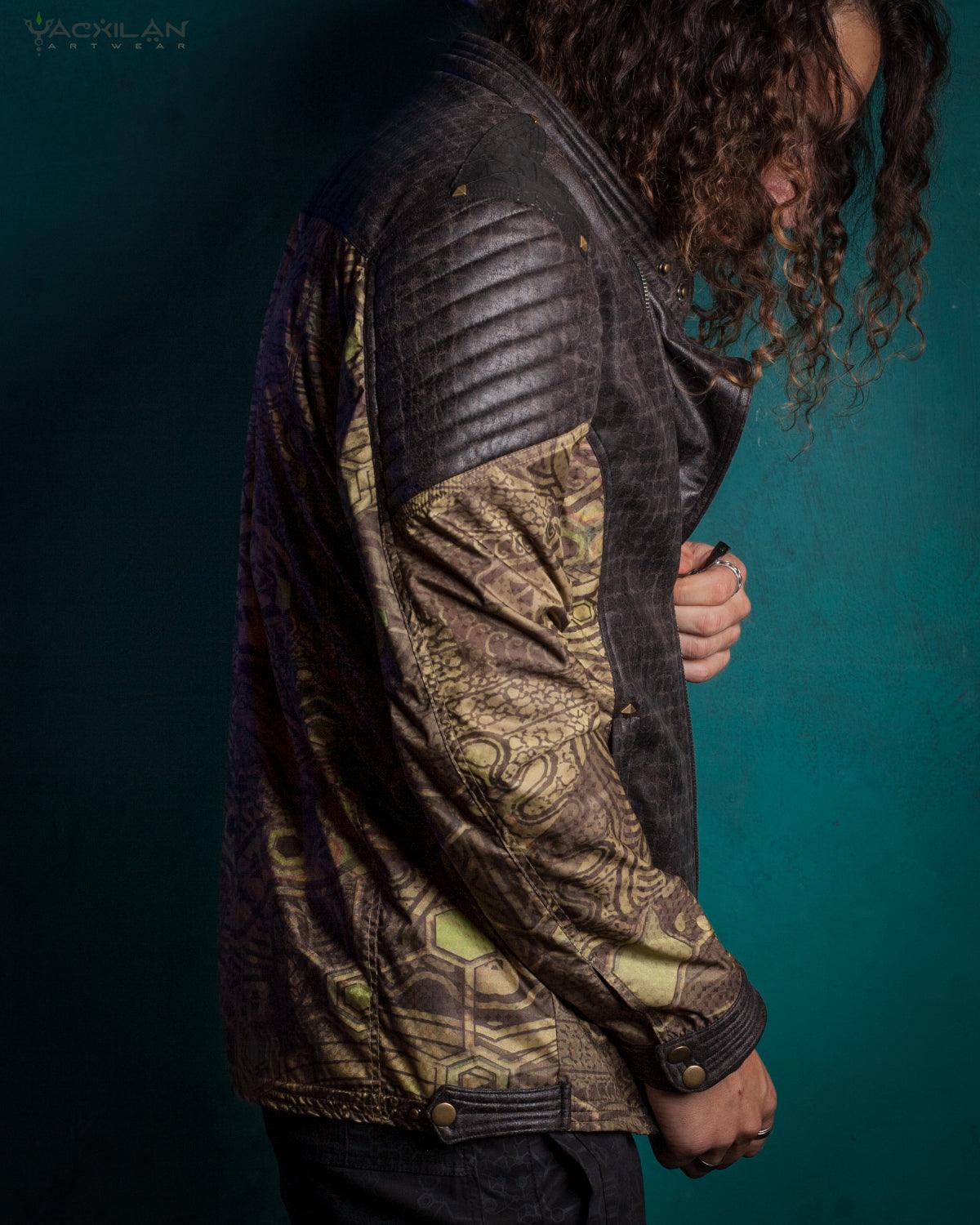 Jacket Men Enki / Fake Leather and Waterproof - PSYGALAK Stars - Yacxilan Artwear