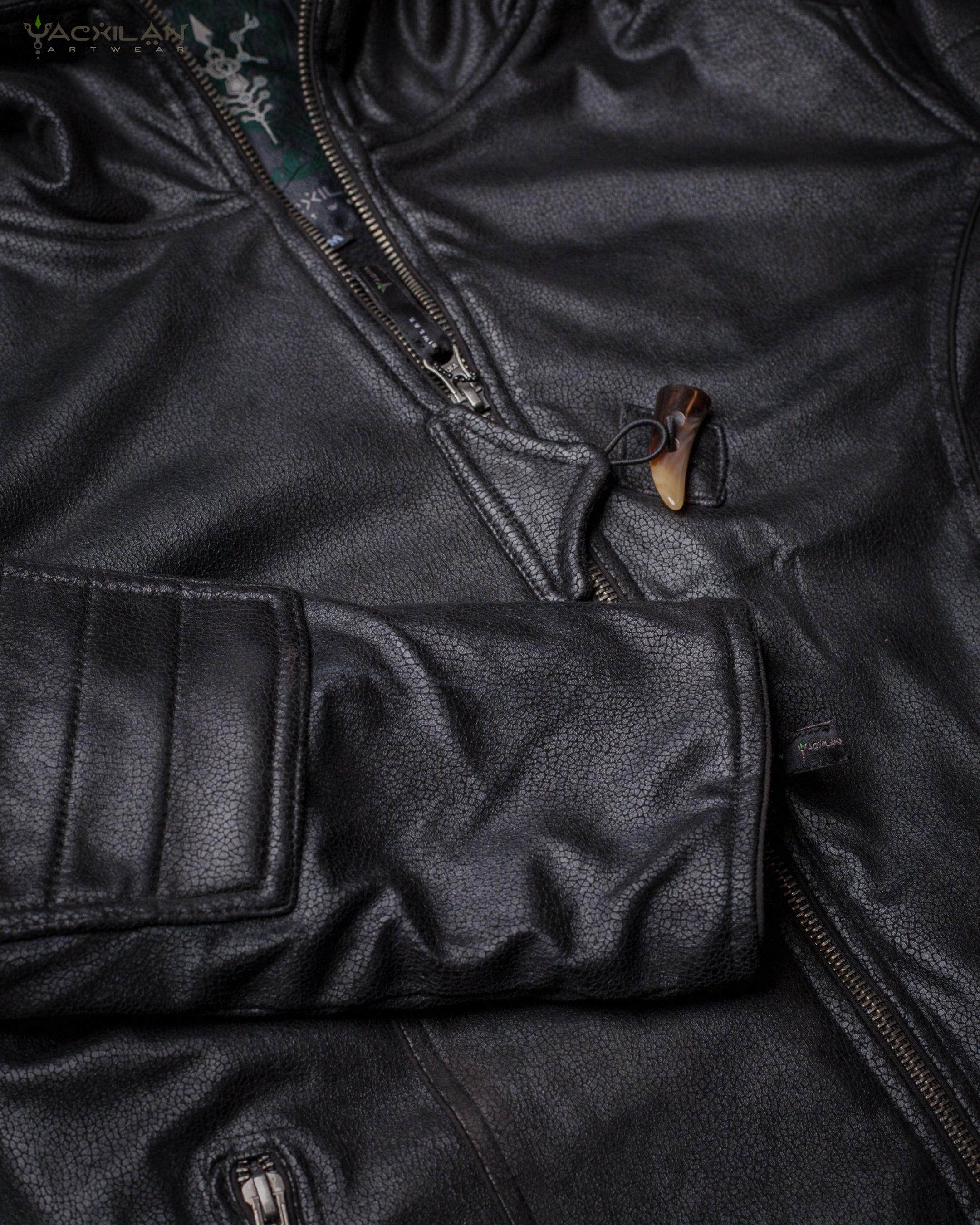 Jacket Men / Fake Leather Snake - BLACK - Yacxilan Artwear