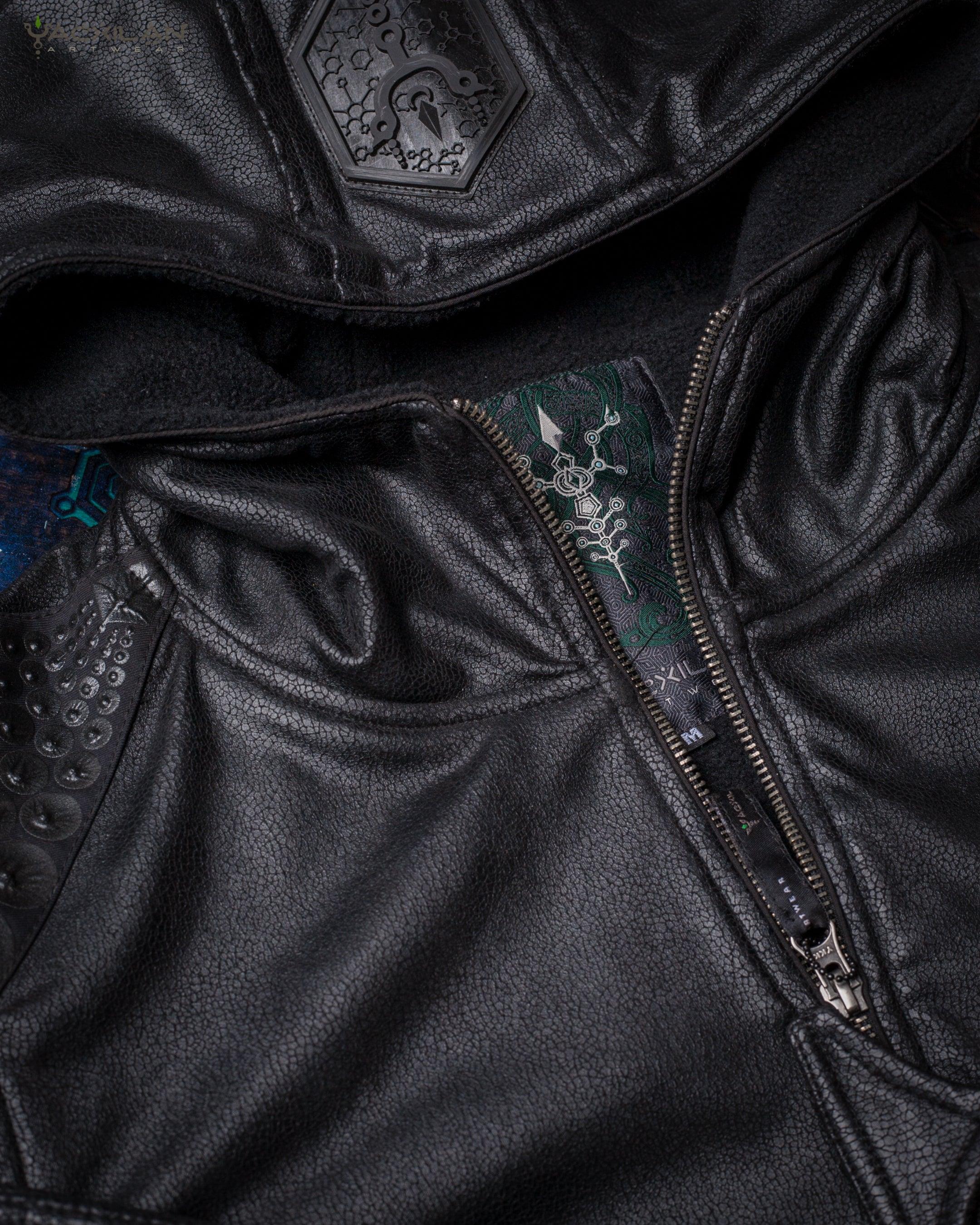 Jacket Men / Fake Leather Snake - BLACK - Yacxilan Artwear