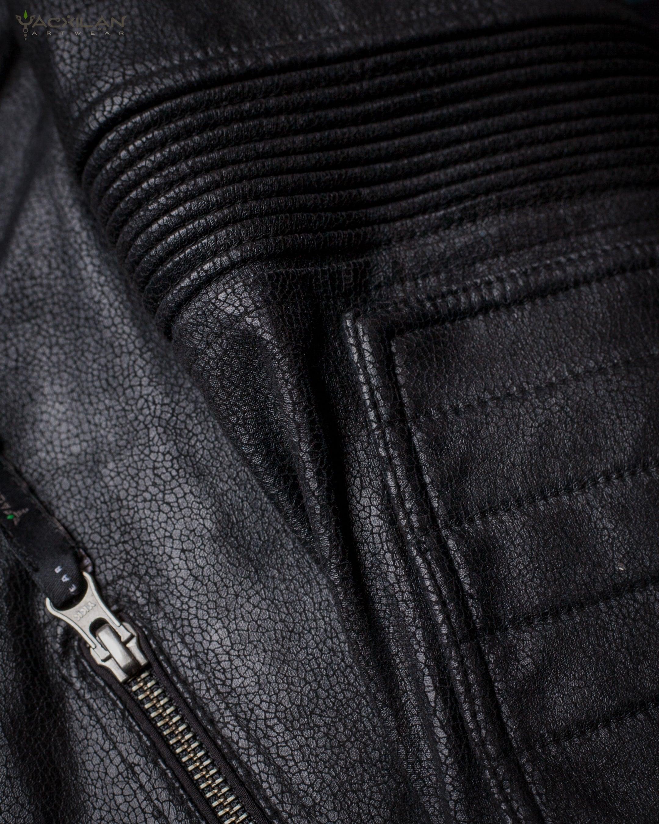 Jacket Men / Fake Leather Snake - BLACK - Yacxilan Artwear