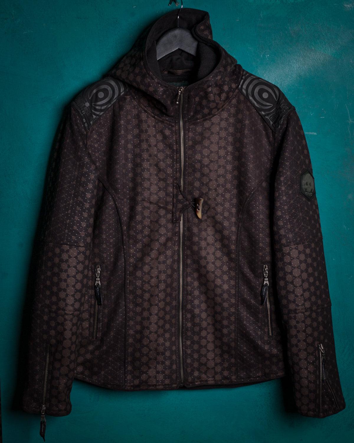 Jacket Men / Fake Leather Holes - Brown EXTRIS - Yacxilan Artwear