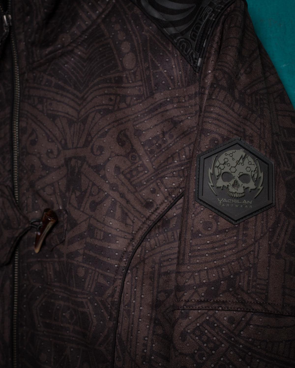 Jacket Men / Fake Leather Holes - Brown RETRO FUTURE - Yacxilan Artwear