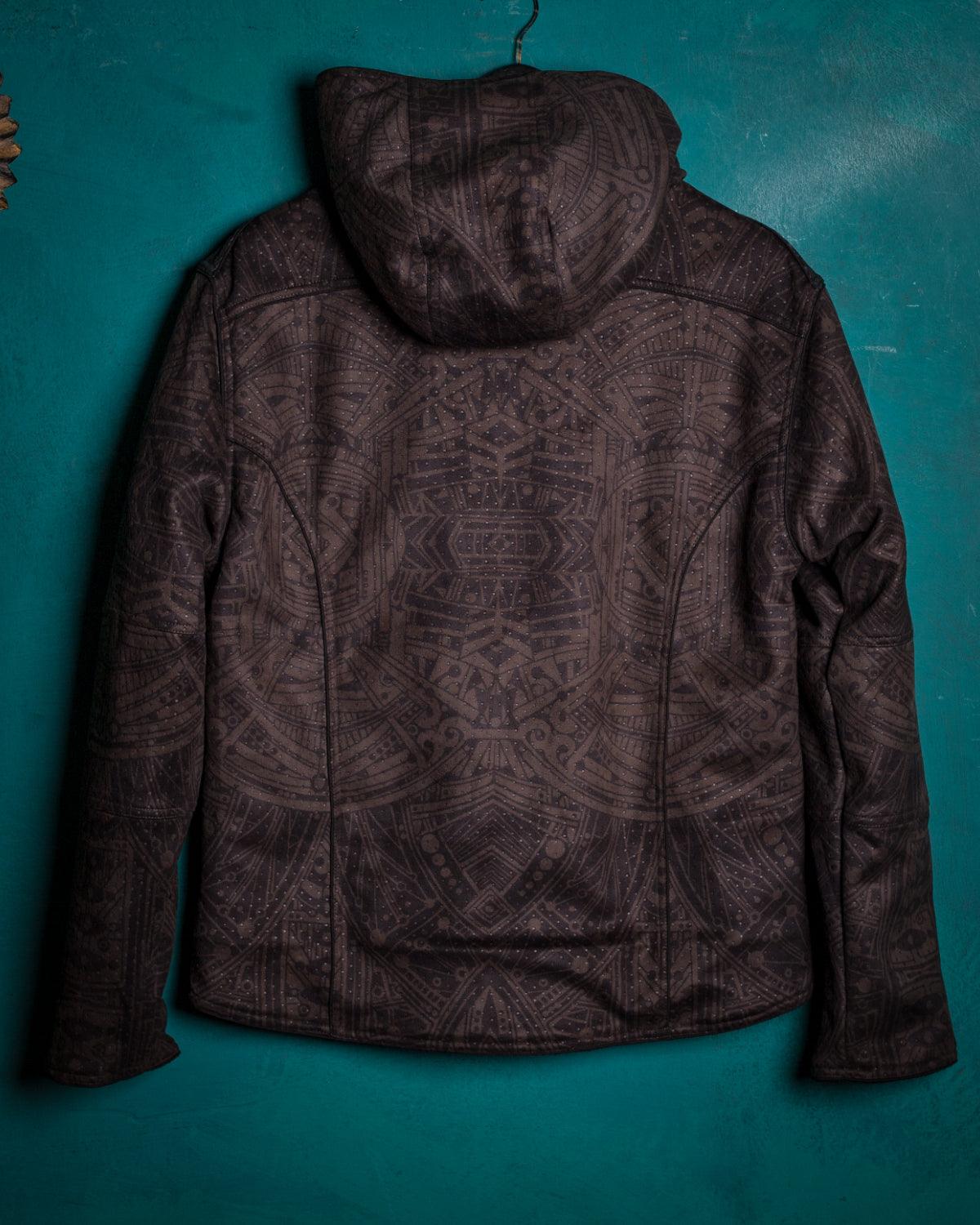 Jacket Men / Fake Leather Holes - Brown RETRO FUTURE - Yacxilan Artwear