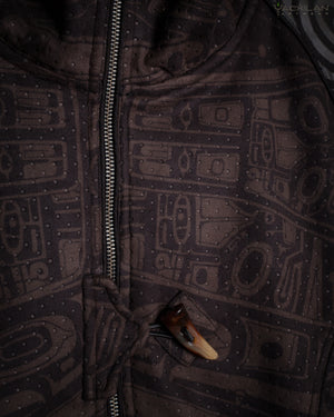 Jacket Men / Fake Leather Holes - Brown TINGLIT