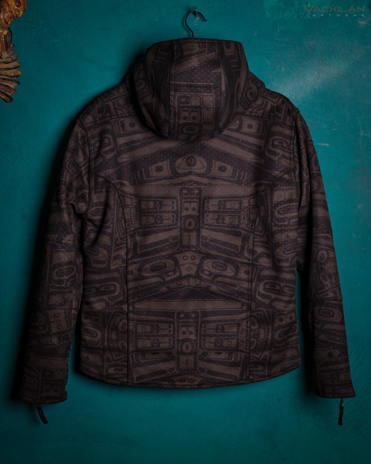 Jacket Men / Fake Leather Holes - Brown TINGLIT - Yacxilan Artwear