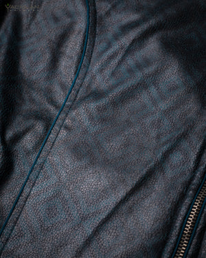 Jacket Men / Fake Leather Snake - Bottlegreen CAMALEON