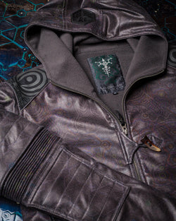 Jacket Men / Fake Leather Snake - Grey PSYGALAK - Yacxilan Artwear