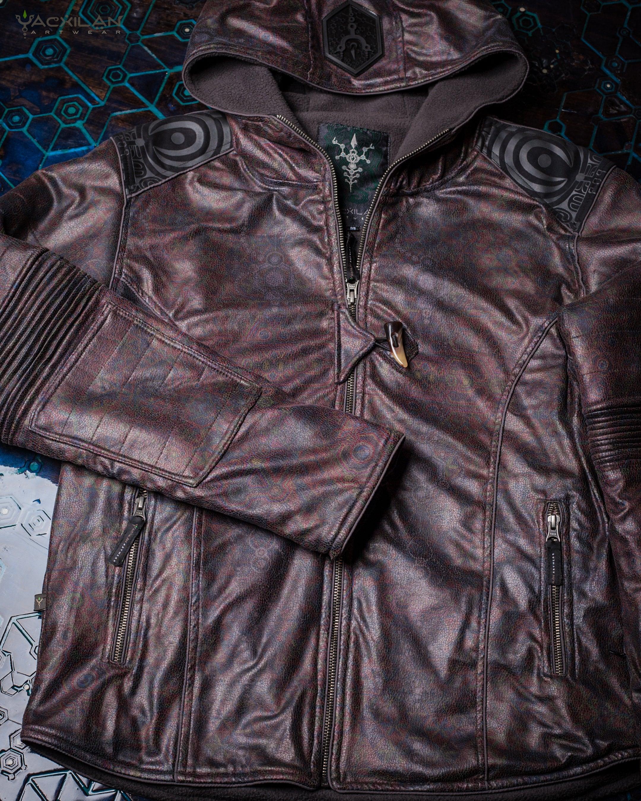 Jacket Men / Fake Leather Snake - Grey SNL - Yacxilan Artwear