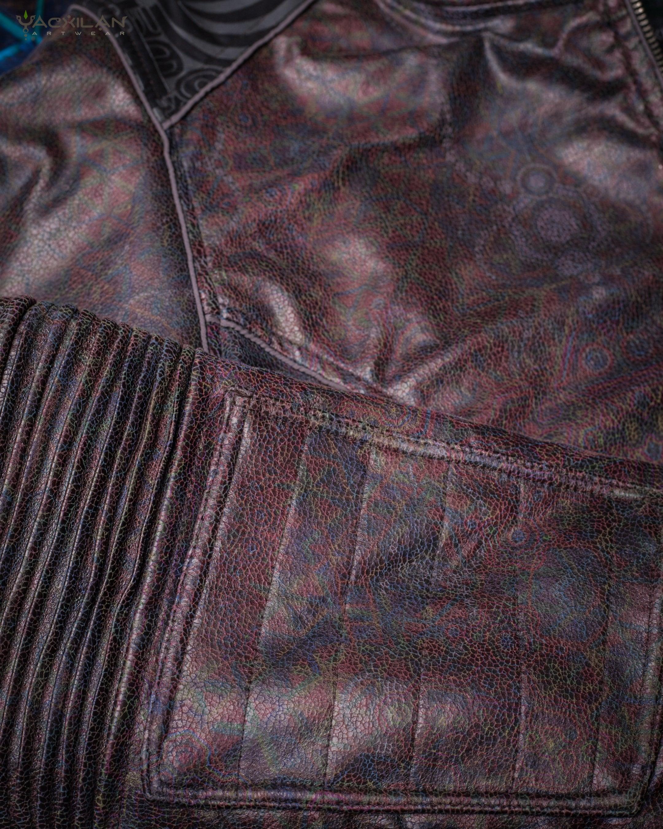 Jacket Men / Fake Leather Snake - Grey SNL - Yacxilan Artwear