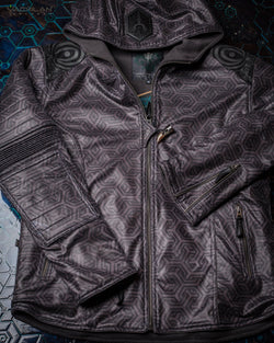 Jacket Men / Fake Leather Snake - Grey TRIPIBO - Yacxilan Artwear