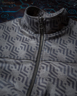 Jacket Men / Fake Leather Fit - Grey TROPELOPE - Yacxilan Artwear