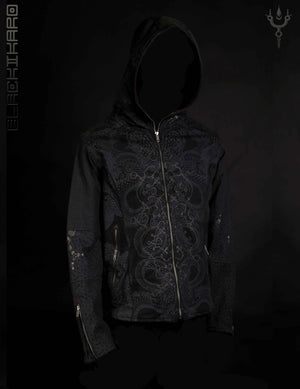 Jacket Men / Cotton Printed - Black IKARO