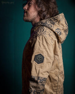 Jacket Men / Cotton Printed - Sand IKARO - Yacxilan Artwear