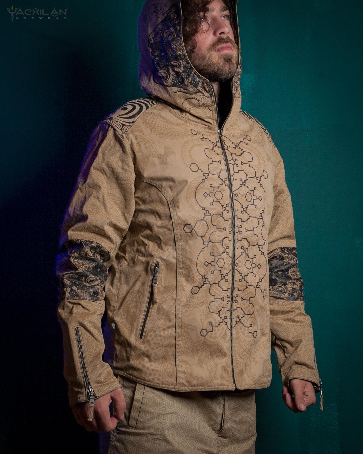 Jacket Men / Cotton Printed - Sand IKARO - Yacxilan Artwear