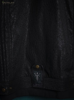 Biker Jacket Men / Fake Leather - BLACK ELEPHANT - Yacxilan Artwear