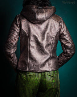 Jacket Woman / Fake Leather Silver Surfer - Copper PSYCHEDELIKA - Yacxilan Artwear