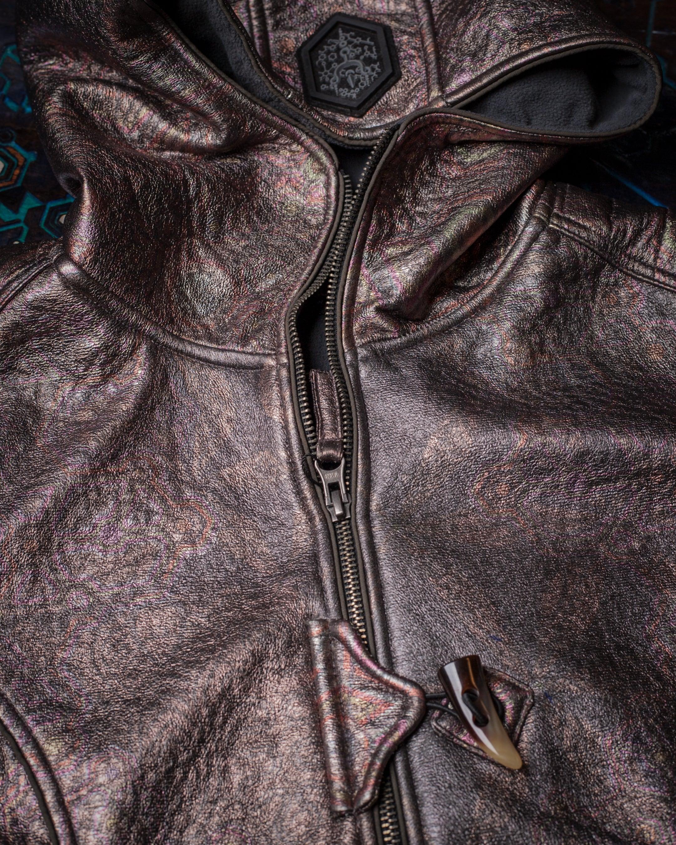 Jacket Sleeveless Woman / Fake Leather Silver Surfer - Copper PSYCHEDELIKA - Yacxilan Artwear