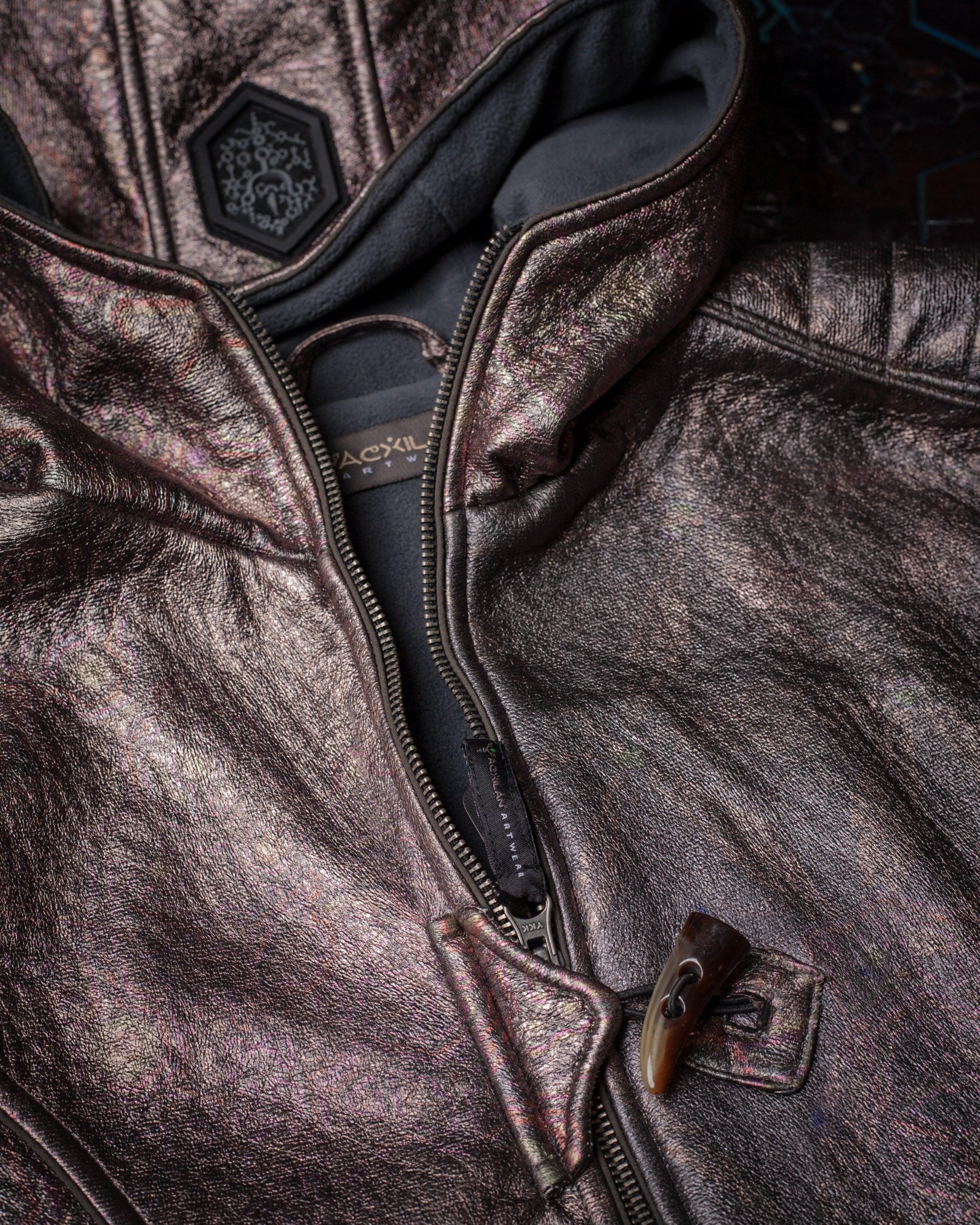 Jacket Woman / Fake Leather Silver Surfer - Copper PSYCHEDELIKA - Yacxilan Artwear