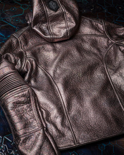 Jacket Woman / Fake Leather Silver Surfer - Copper PSYCHEDELIKA - Yacxilan Artwear