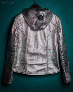 Jacket Woman / Fake Leather Silver Surfer - OWLIENS - Yacxilan Artwear