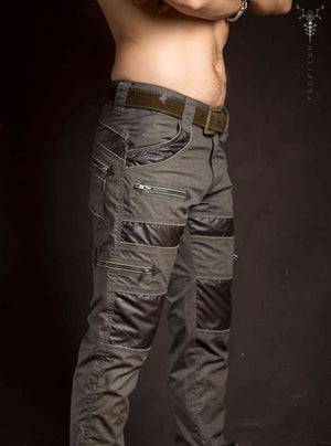 Pants Men / Cotton Printed Grey - SPOOTNIK