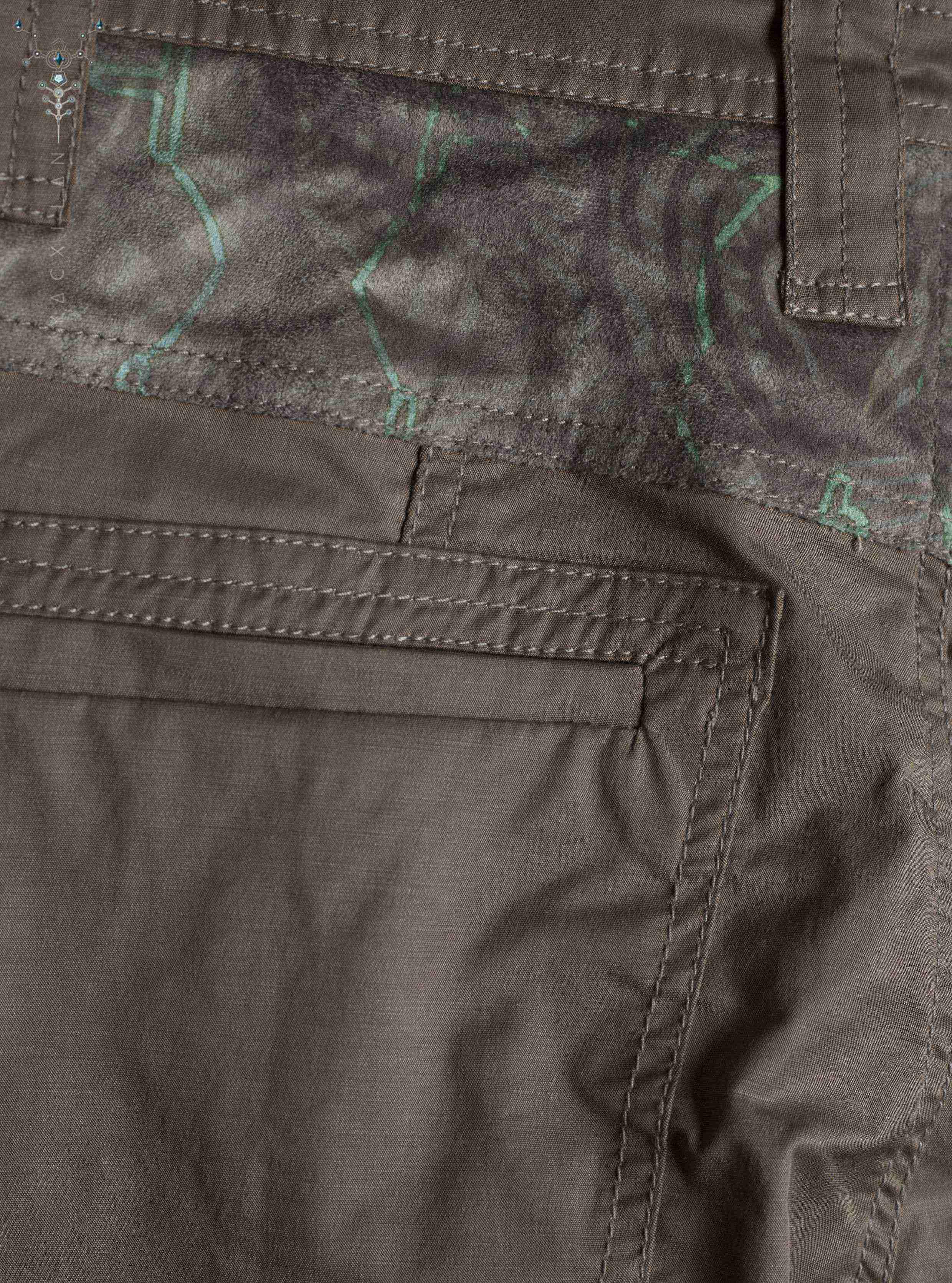 Pants Men ENKI Desertstorm / Cotton Fake leather patch - BALIWASKA Yacxilan Artwear