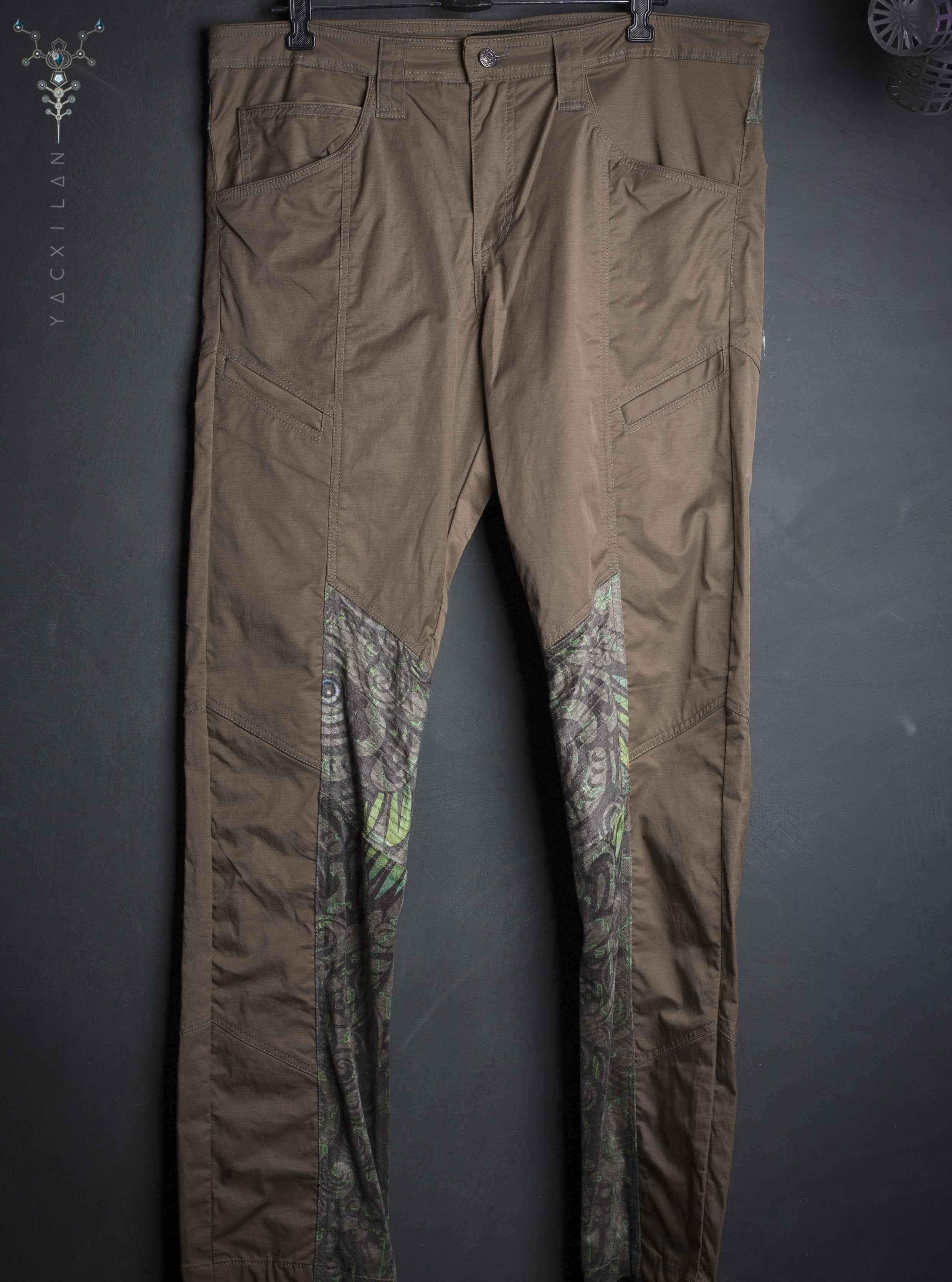 Pants Men ENKI Desertstorm / Cotton Fake leather patch - BALIWASKA Yacxilan Artwear