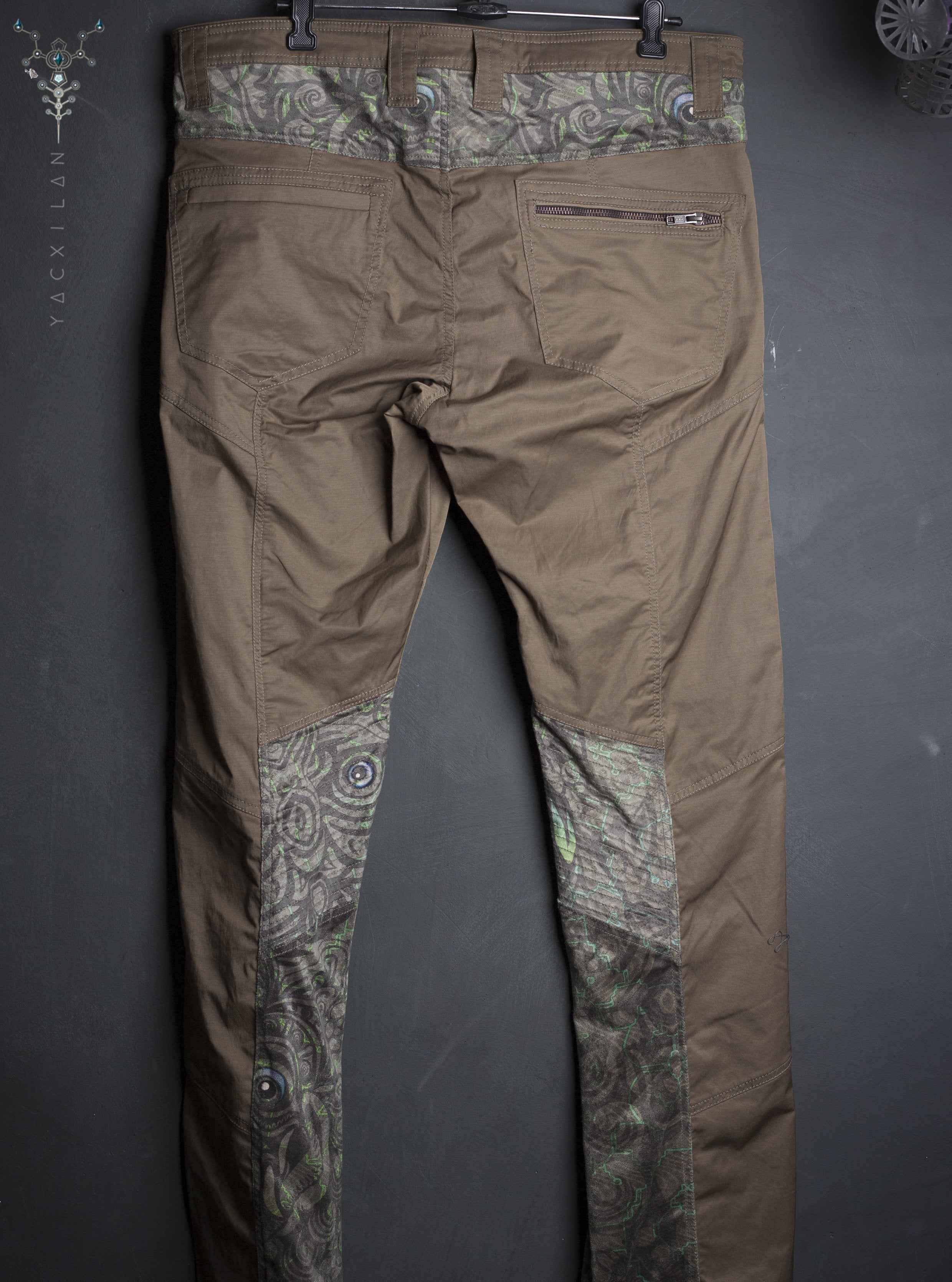 Pants Men ENKI Desertstorm / Cotton Fake leather patch - BALIWASKA Yacxilan Artwear